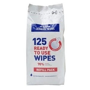 Alcohol Wipes Bio, 125 stuks navulverpakking