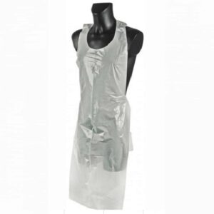 Tabliers en plastique 100 pièces blanc