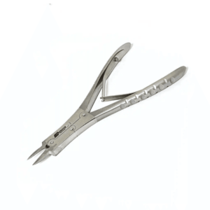 Coupe-ongles Inox/Cobalt à double levier et mâchoires droites