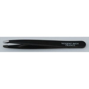 Pince à épiler Pro Droite Noire, 9,5 cm